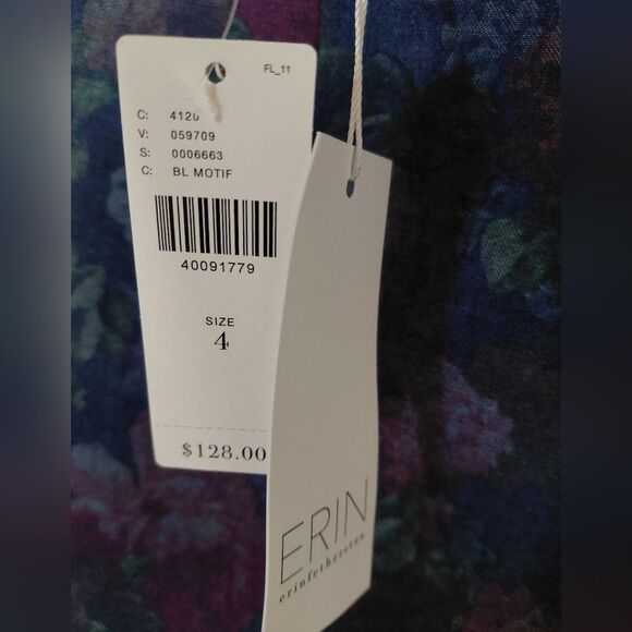NWT Erin Fetherson Anthropologie Joni Blue Floral A-Line Mini Skirt NWT SIZE 4 - Picture 4 of 7